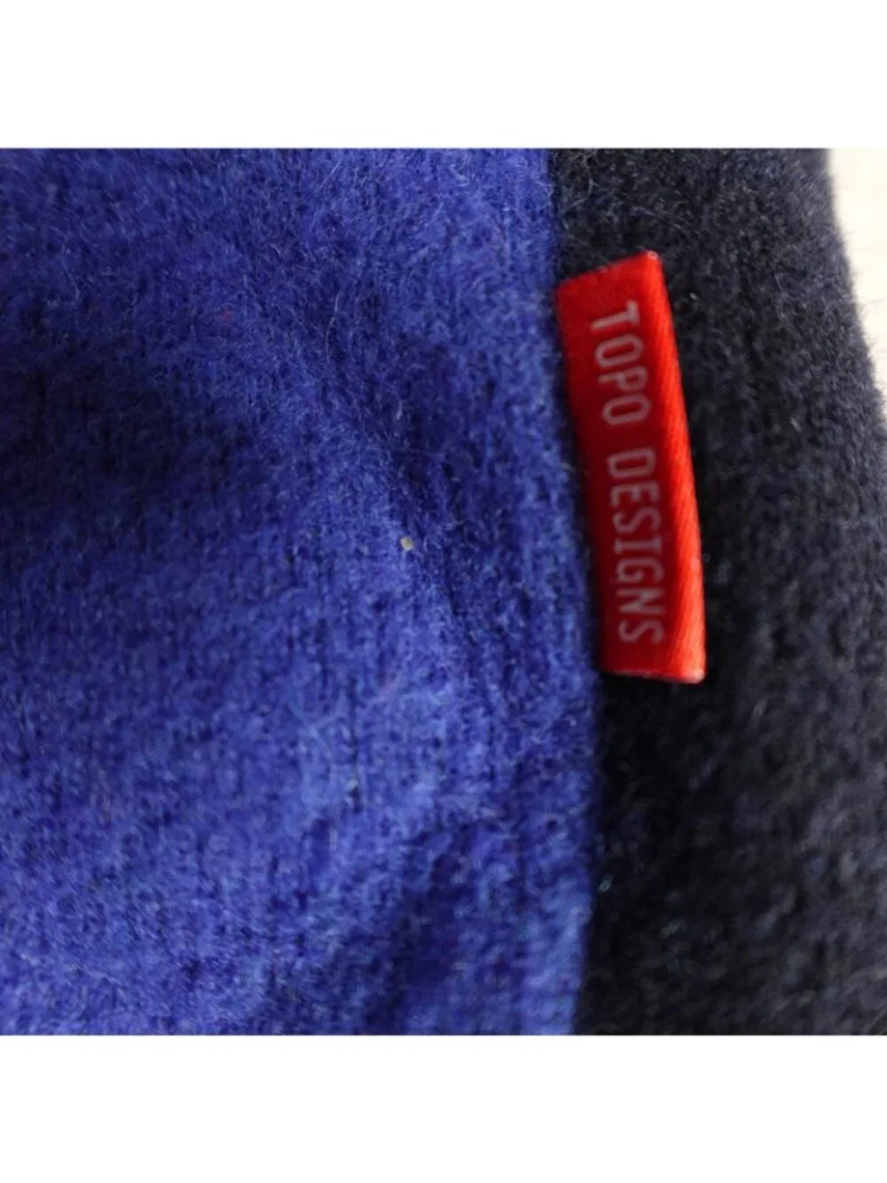 Topo Design Mens Sweater Medium Blue Global 1/4 Zip Wool Blend